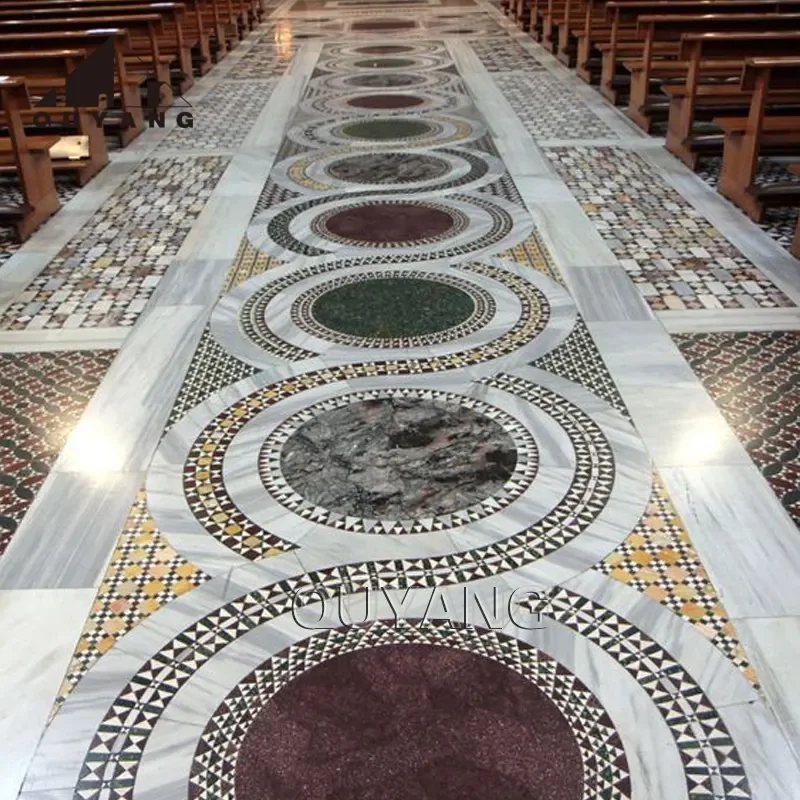 Pattern Artistic Handmade Mosaic Wall Hotel Wall Bathroom Decor Luxury Mosaic Floor Marble Medallion