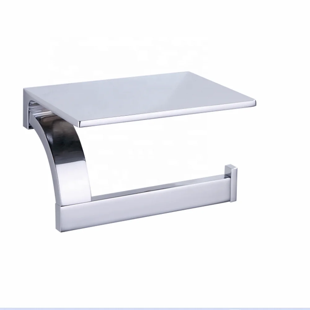 bathroom accessories wall mount toilet paper holder with phone shelf