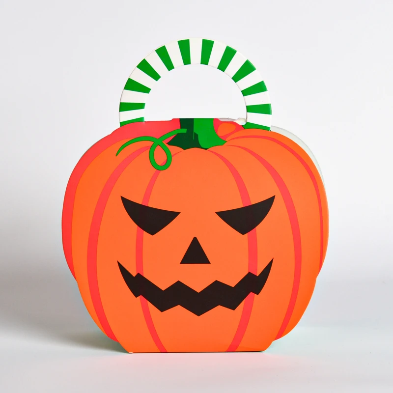 Cute Pumpkin Halloween Treat Boxes Halloween Party Candy Paper Boxes for Supplies Party Decoration