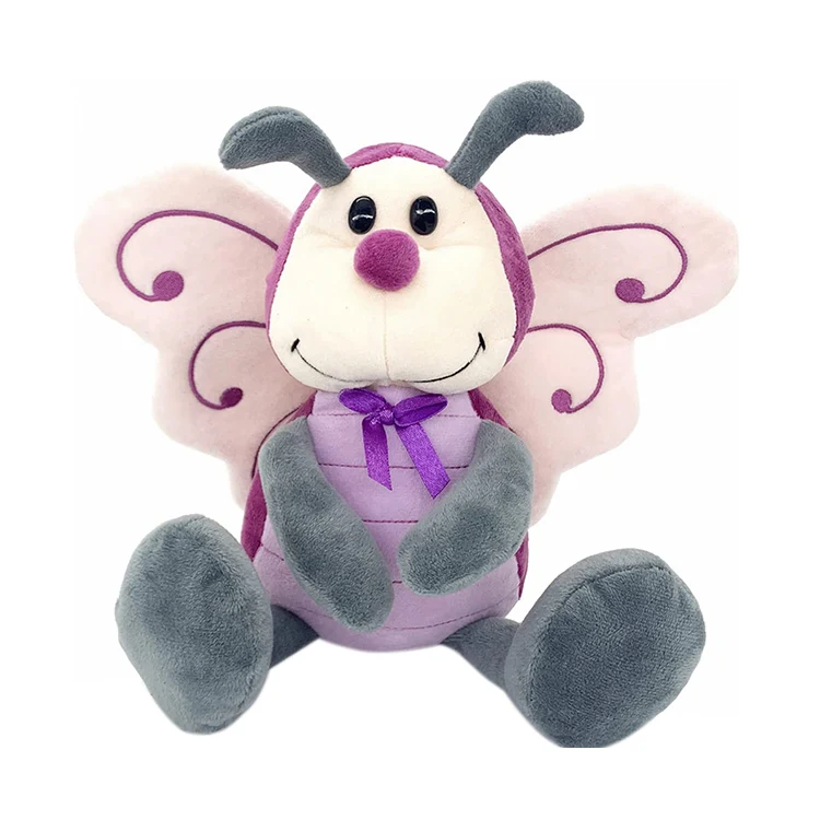 Realistic Soft Butterfly Plush Bug Toys With Embroidered Wings
