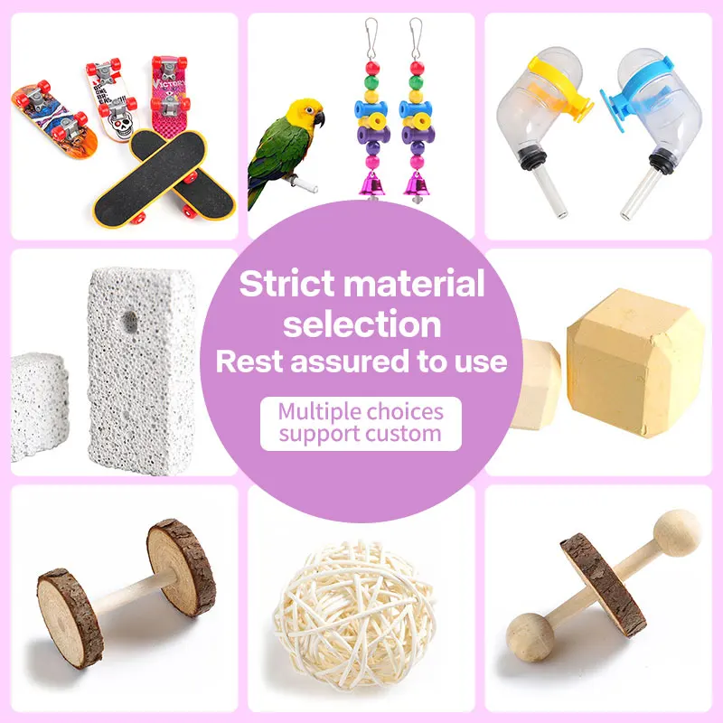 Set-Rat Toys Hamster Accessories Wooden Interactive Pet Small Animal Toys Hamster Toys