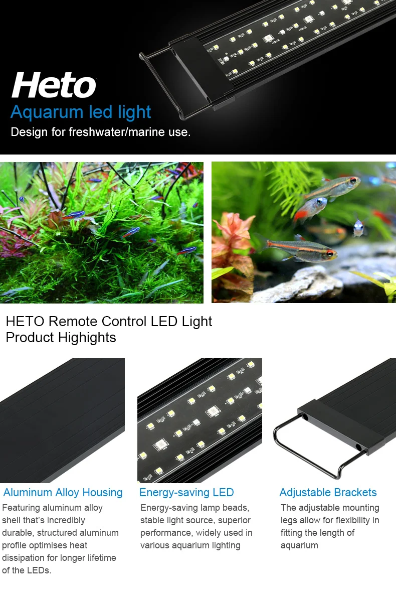 Aquarium LED  lamp 12V 20W planted Fish Tank Light for freshwater With Remote controller aquarium lights for live plant tank