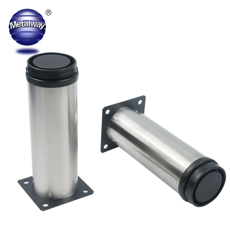 Stainless steel Furniture Leg Adjustable Metal Sofas Cabinet Legs Chrome Brush Nickel Bed Legs