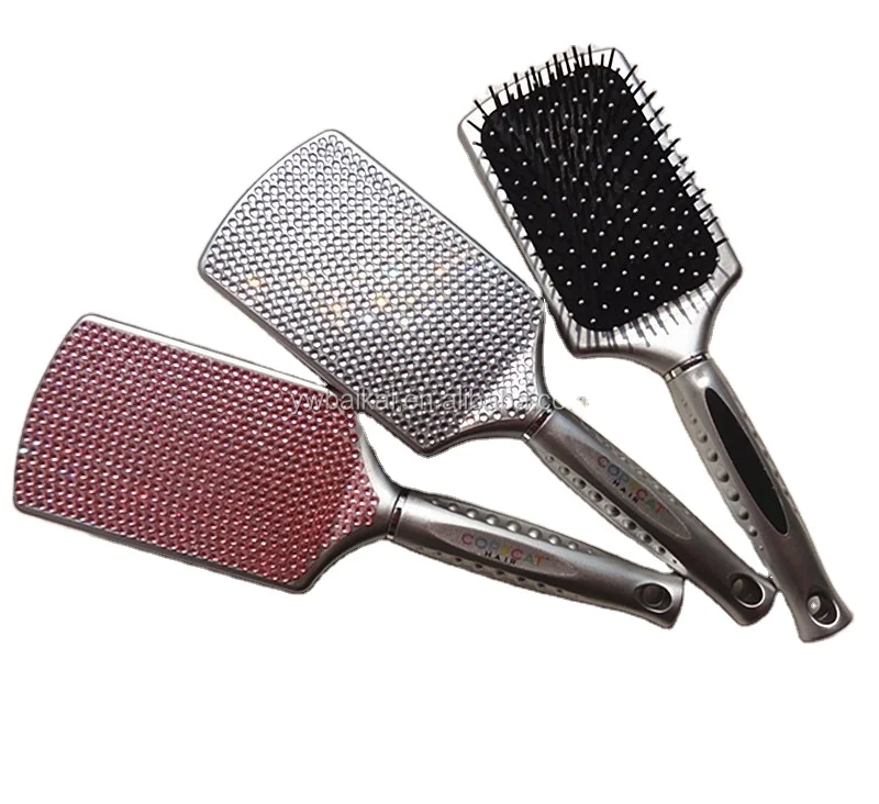 HEYAMO Marmor Cepillo De Peinar Bling Hair Brush Galvanise Electric Peines Para Cabello Bling Wig Brush With Logo Private Label