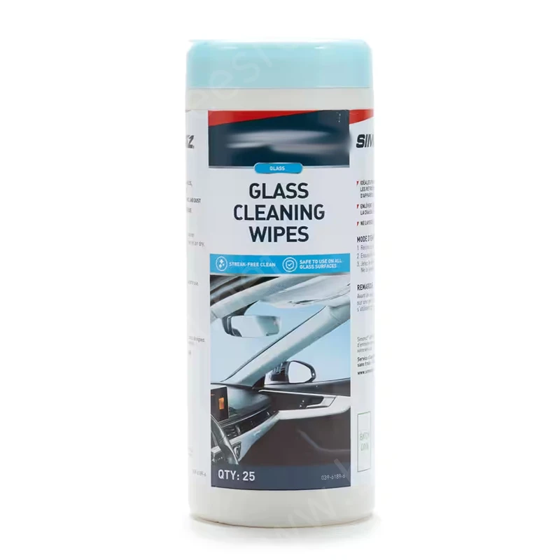 Factory wholesale custom label and packing car glass cleaner wipes, car window wipes streak free and quick dry