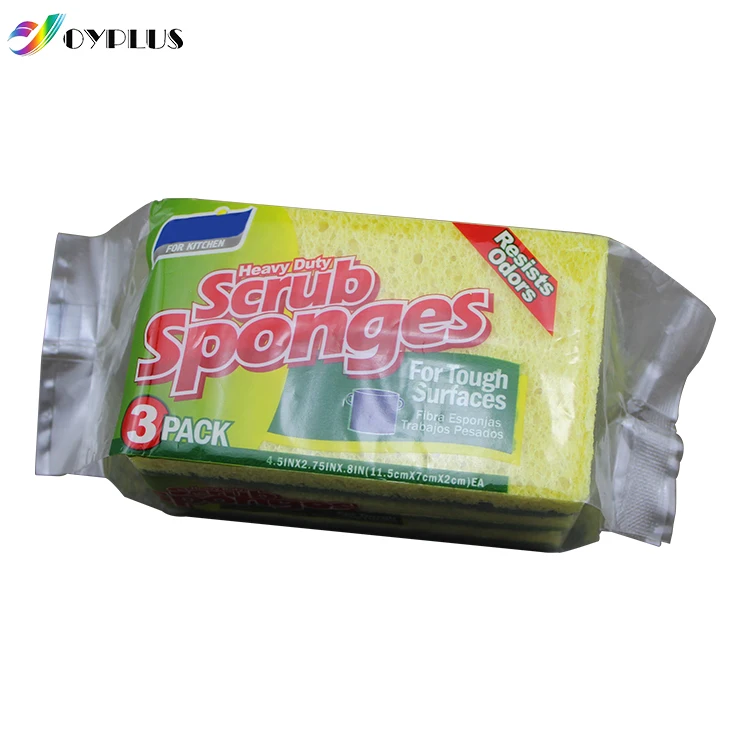 
2 Pack Cooking Ware Sponge 100% Natural Cellulose Sponge Scourer For Tough Surface Heavy Duty Scrub Sponges 