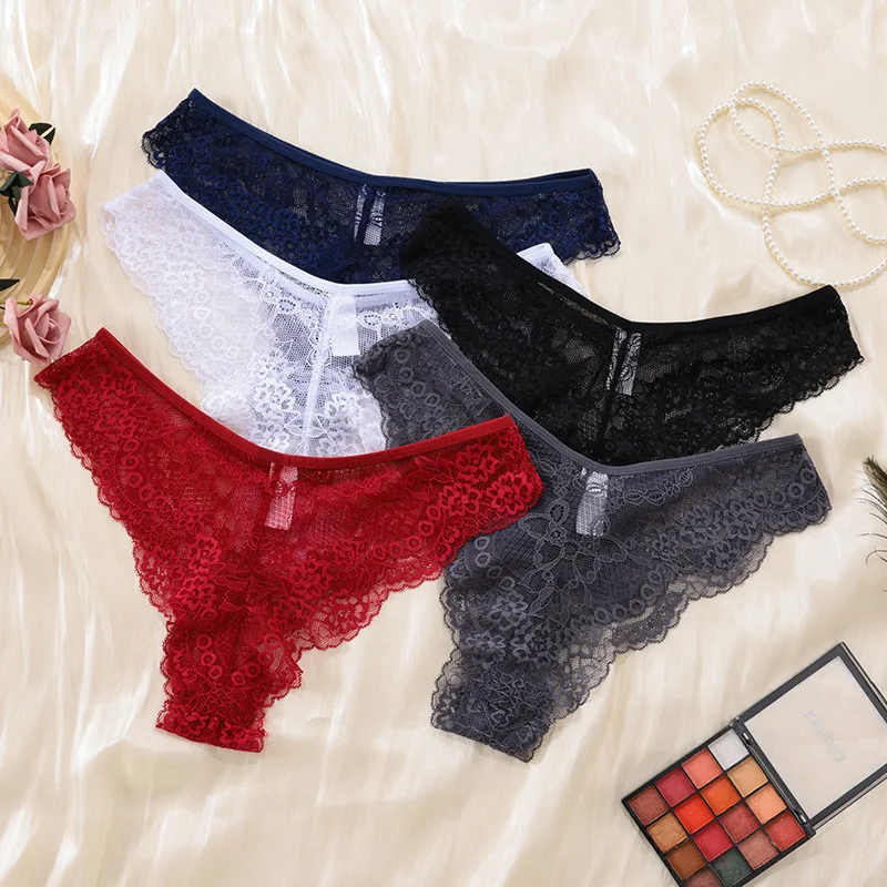 Low Waist Lace Panties Women Sexy G-string Thongs Mesh See Through Hot Sexy Girl Panties Women G-string