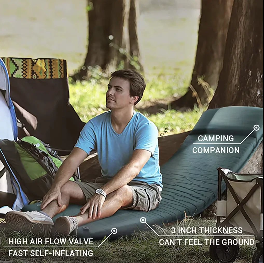 SOLO WILD Waterproof Thickness Self Inflating Air Pad Sleeping Mats Travel Mattress for Camping Picnic Outdoor