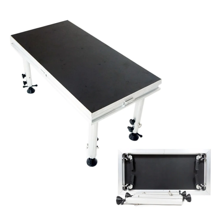 Portable Retractable Stage Platform Quick and Easy Set up Plywood Four Legs Stage