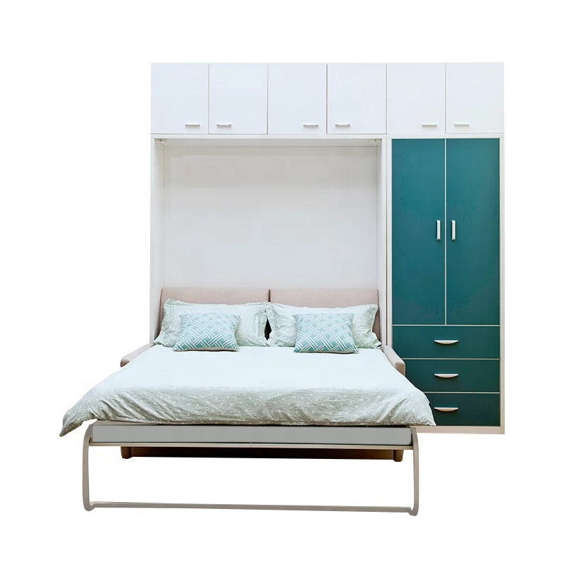 Cama lit Складная экономящая пространство умная мебель для спальни скрытые деревянные настенные кровати с диваном хранения