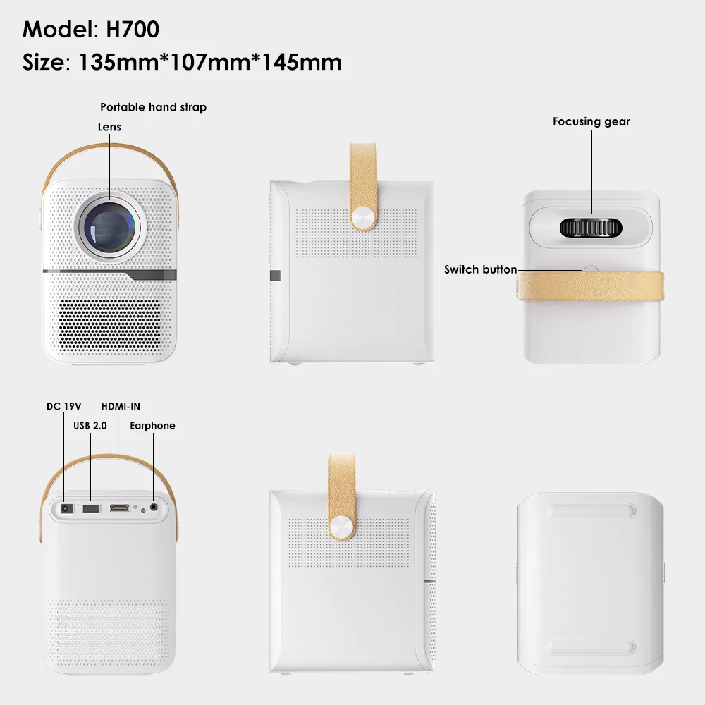 Мини-проектор Allwinner H700 Full HD 1080P Wi-Fi