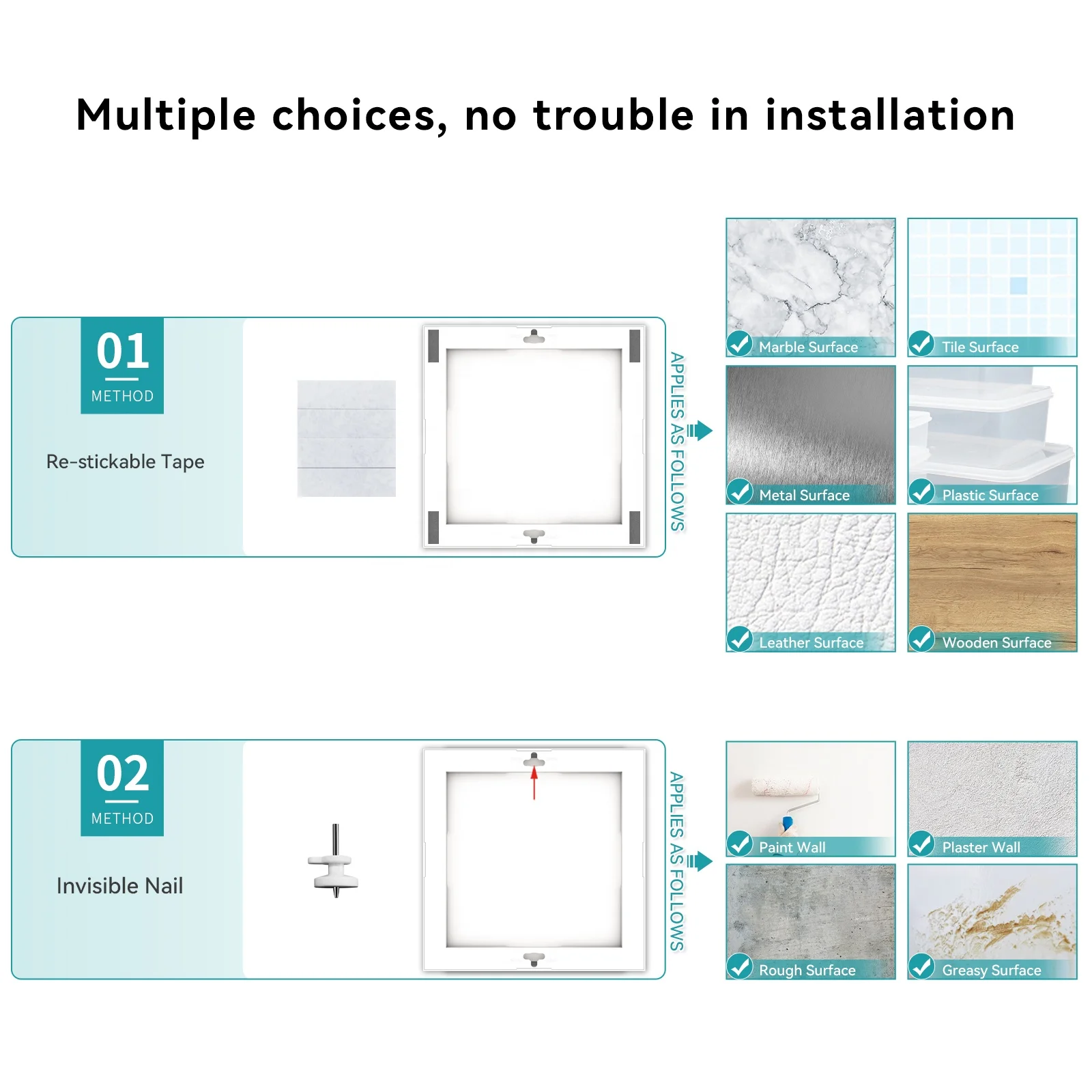 9 Pcs of 8x8 Picture Tiles | Mix Tiles Picture Frames Stick on Wall | Photo Tiles Peel and Stick Picture Frame Set Wall Photo