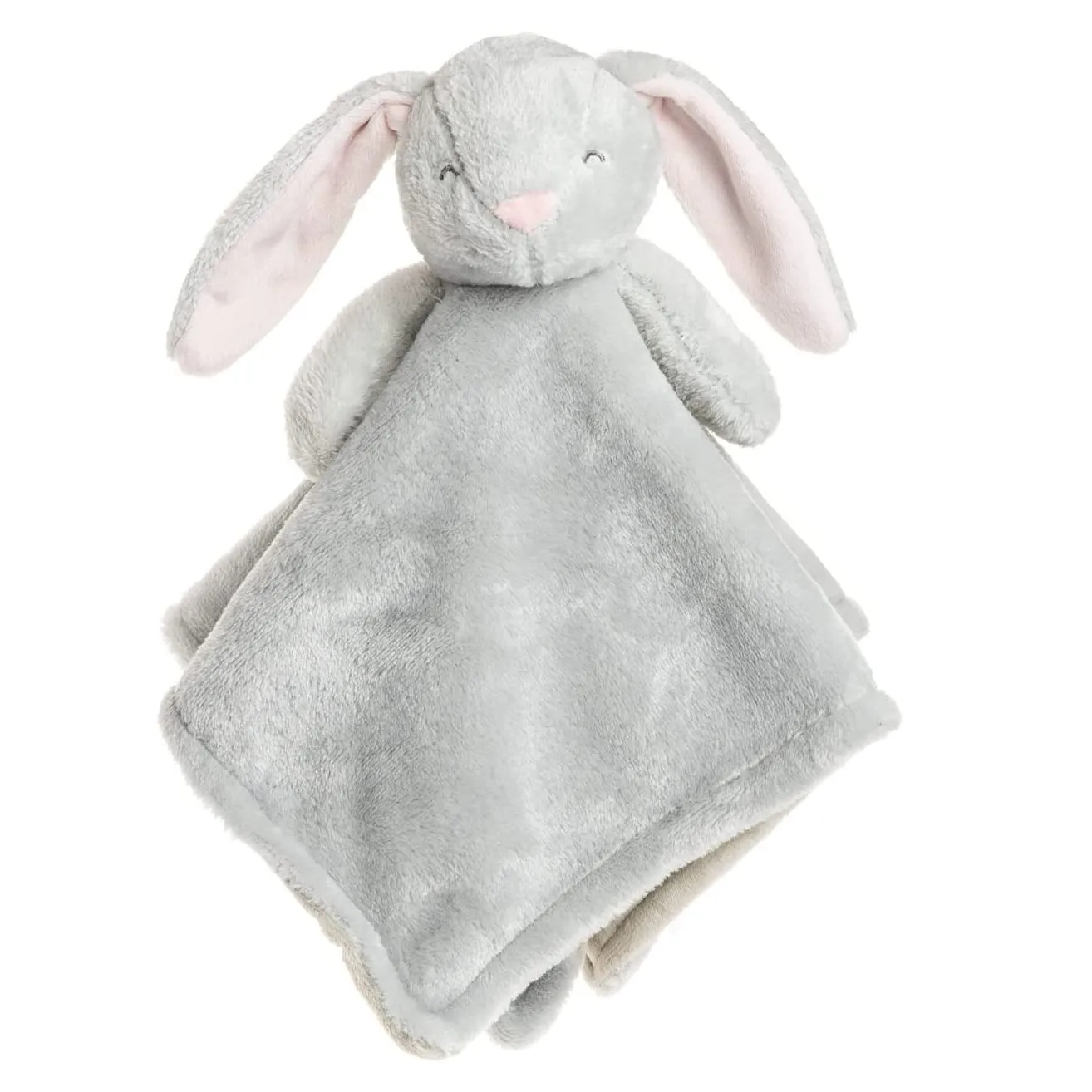 hot sale Baby gray blanket with plush animal toy super soft fabric stuffing bunny Snuggler Blanket customized logo