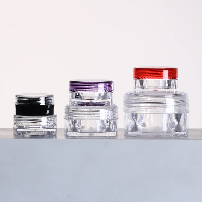 1g 2.5g 3g 5g 10g 15g mini cosmetic cream containers empty sample plastic small jars with lids