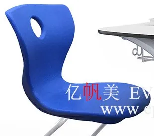 Высококачественный одноместный стол и стул BIFMA синего и белого цвета для студентов, современная школьная мебель