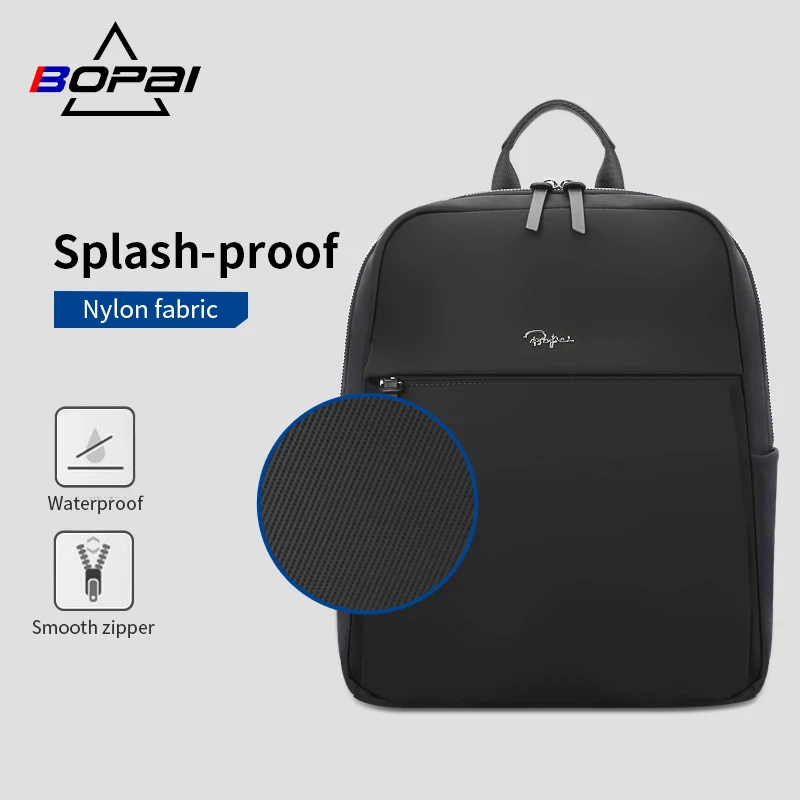 OEM BOPAI Новейшая модная трендовая Водонепроницаемая женская сумка для ноутбука 14 дюймов в стиле преппи Повседневная защита от кражи брелок легкий женский рюкзак