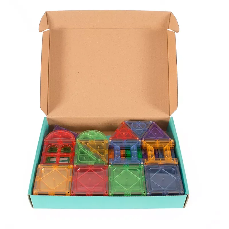 Diy Kid Toy Magnet Build Tiles Clear Color 3d Magnetic Construction Tiles Plastic Building Blocks Toys For Kids
