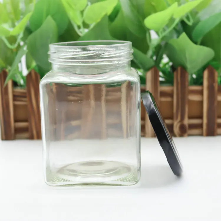 square glass empty 1000g 1kg honey glass jar