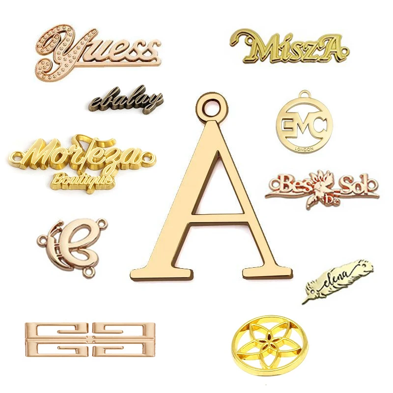 Customization vintage metal label plate metal clothing tag custom