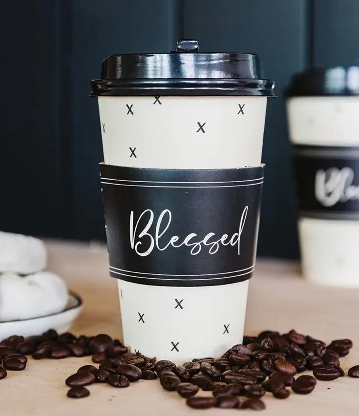 100% Biodegradable Disposable Custom Printed 3oz 4oz 5oz 7oz Hot Chocolate and Cold Drinks Coffee Paper Cups with Sleeve