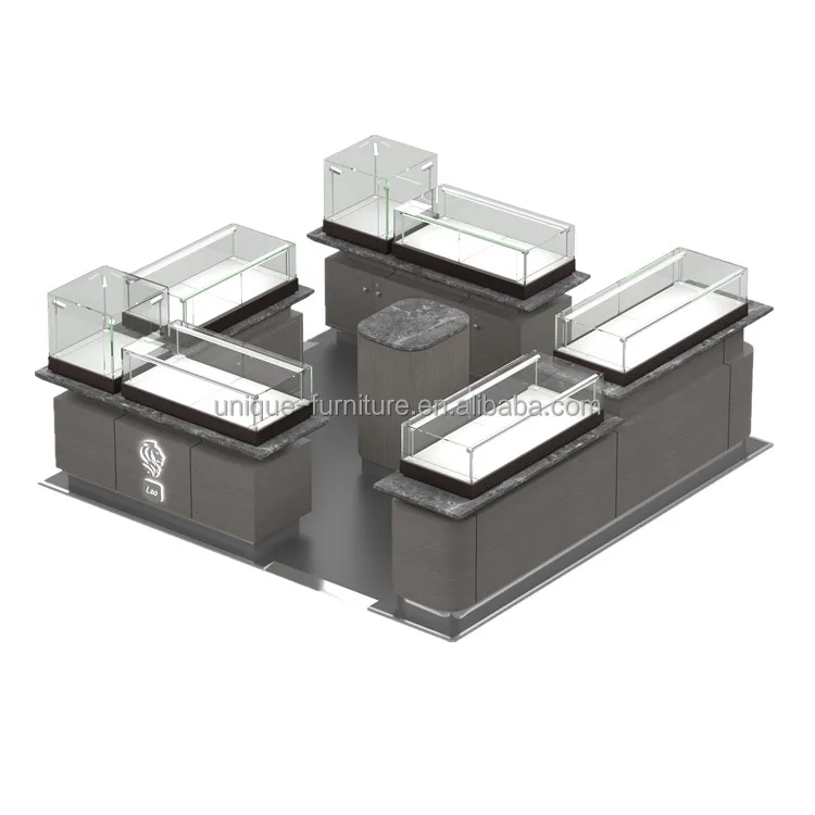 Привлекательный ювелирный киоск украшения Полезная стеклянная витрина на заказ шкаф для часов высокого уровня дизайн Ювелирного ларька
