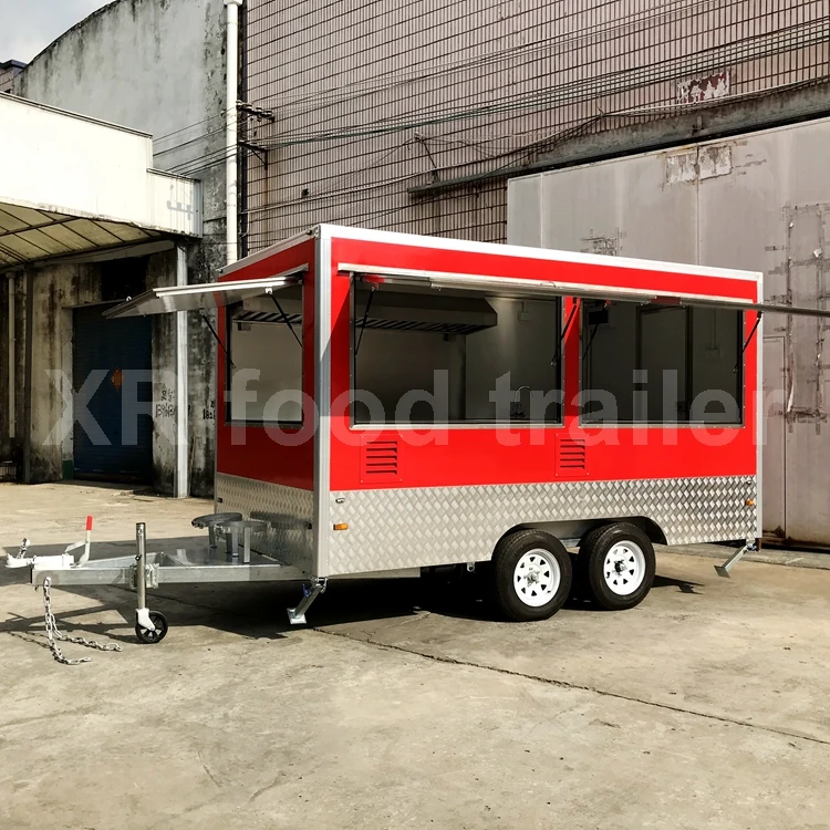 Fully Loaded Foodtruck Food Trailers Mobile Restaurant Container Equipment Water Pumps for Sale Fiberglass Vending Snack