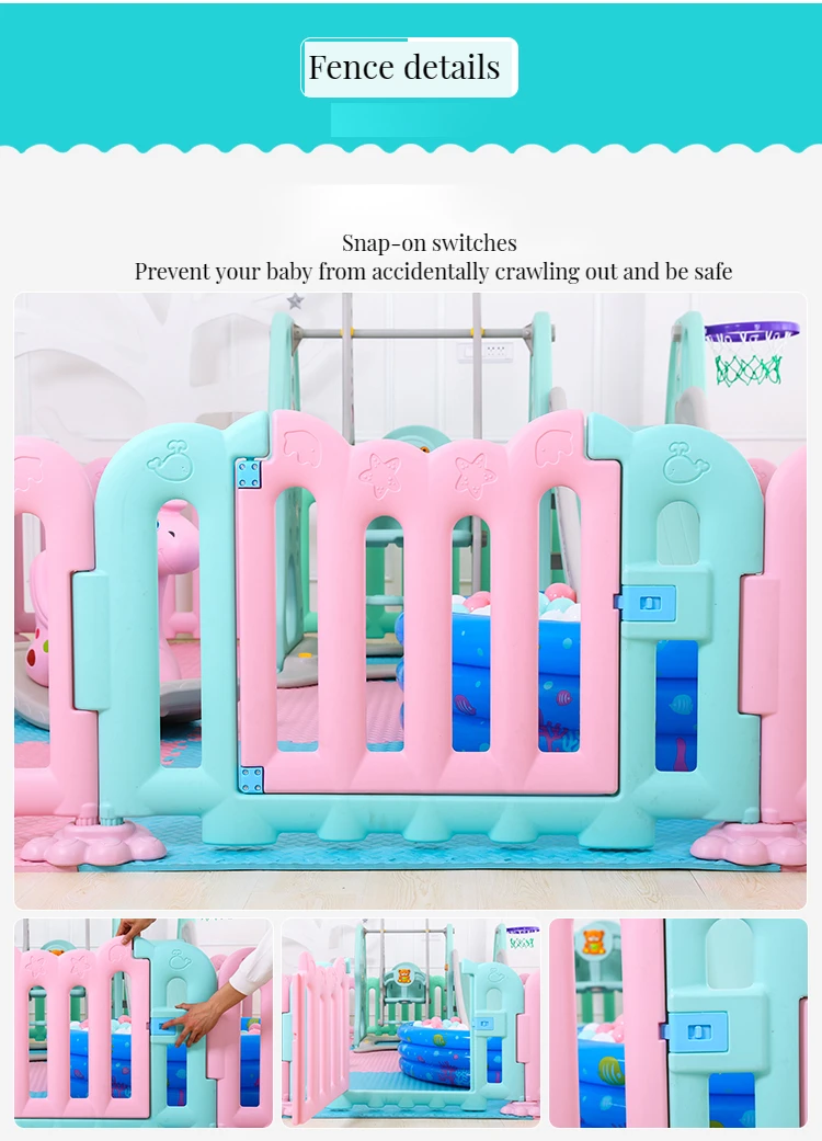 Factory Wholesale Plastic White Play Yard Fence PE Outdoor Soft Play Kids Baby Playpen
