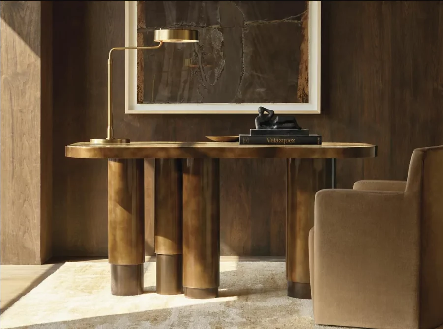 Brass Gold Table Lamp For Living Room Hotel Adjustable LED Golden Study Room Office Fashion Reading Desk Light