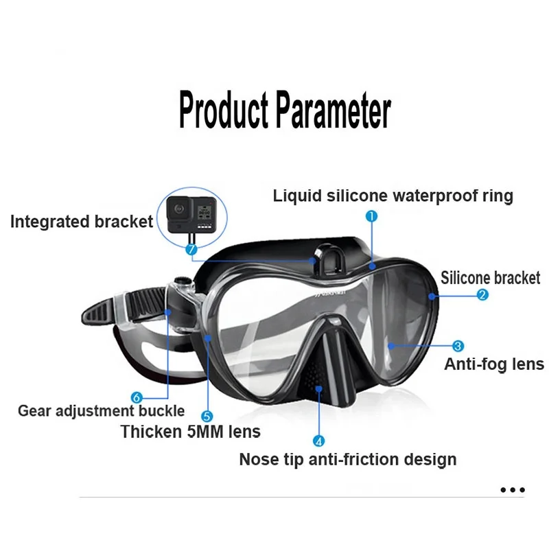 Snorkel Set Silicone Face Mirror Swimming Snorkeling Mask Diving Glasses