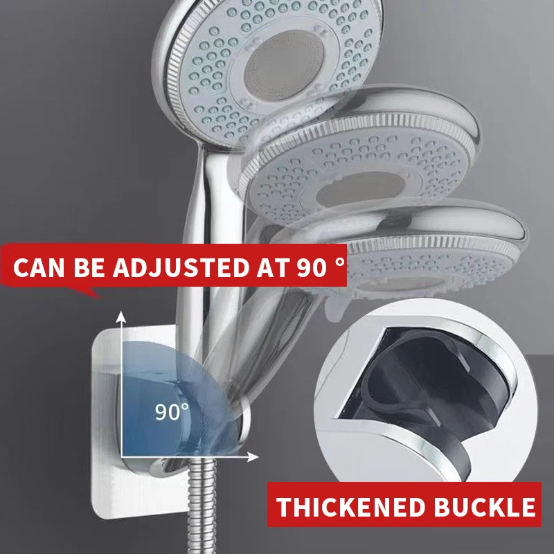 Bathroom Hook Adjustable shower Head Base punch Free Shower