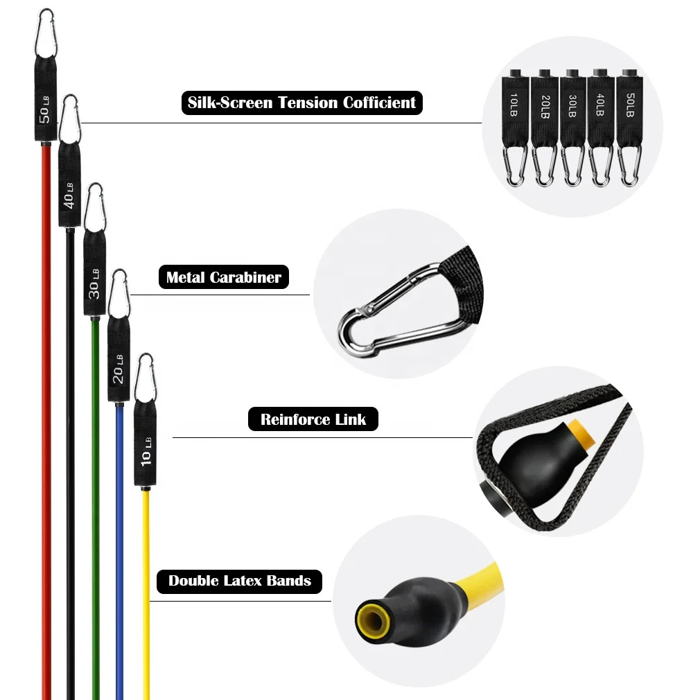 Тренировочные трубы, тренировочные трубы, 11 шт. эластичных лент, аксессуары для бодибилдинга