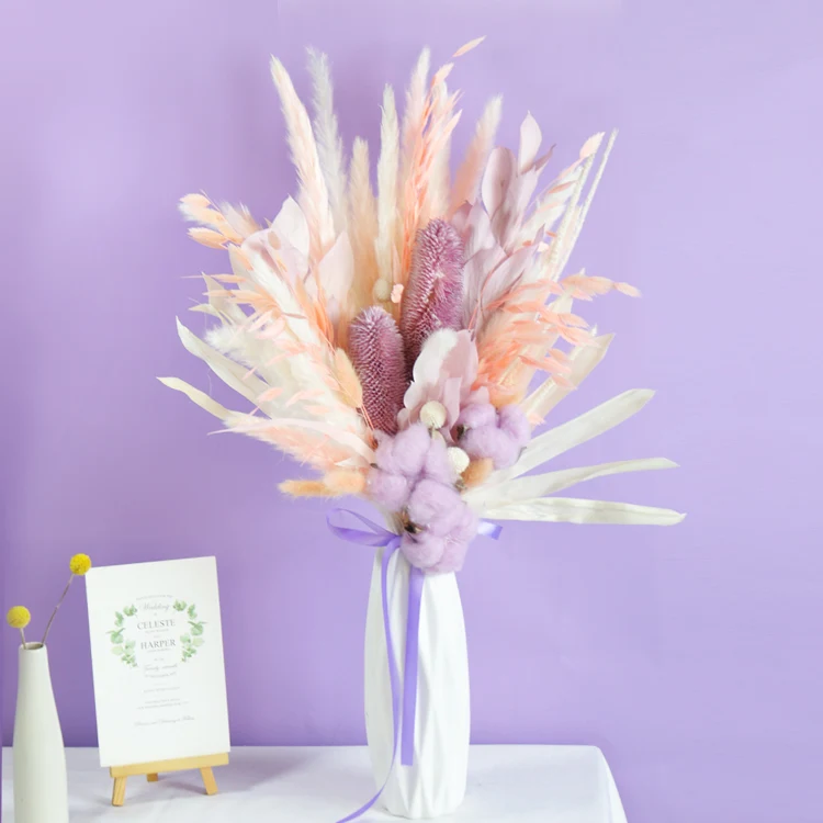 GH-051 Wholesale Hot Sale Artificial Natural Processed Dried Palm Leaves Dry  Bleached For Wedding Dried Flower Decoration