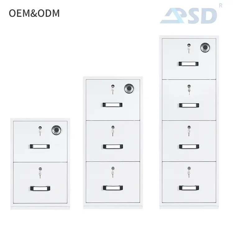 High Security Modern 4-Drawer Fire Resistant Cabinet Metal File Cabinet Fireproof Waterproof Filing Cabinet