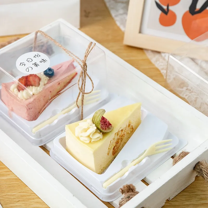 Disposable Blister Cake Box High Quality Square Pastry Cake Box Plastic Dessert Tiramisu Cake Box