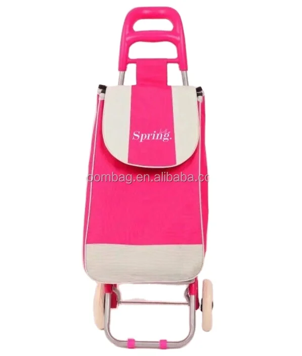 Foldable Supermarket Shopping Trolley Bag with Wheels Vegetable Folding Wheeled Lightweight Shopping Trolley Cart