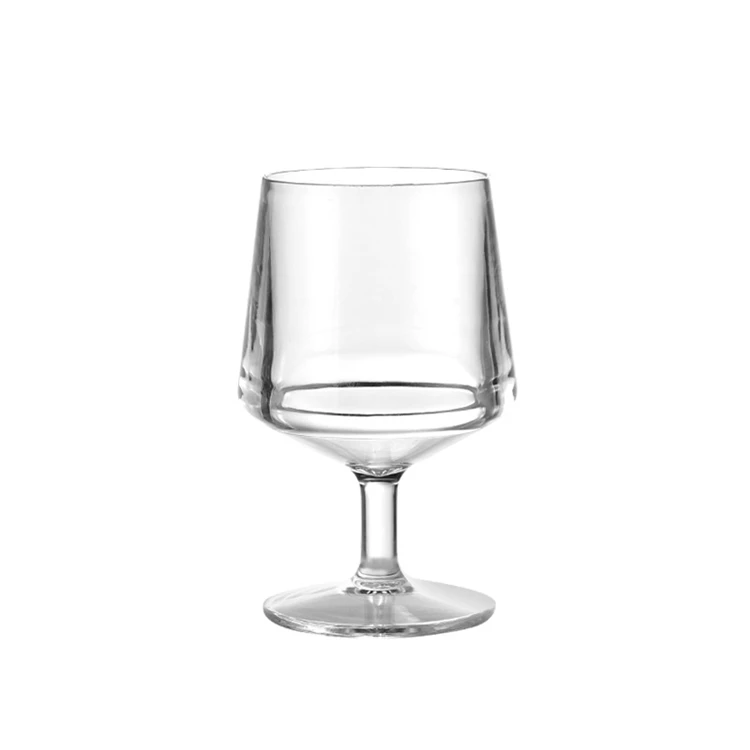 acrylic vintage colored  stripe plastic gold rim wine brandy snifter cognac glass cup  goblet