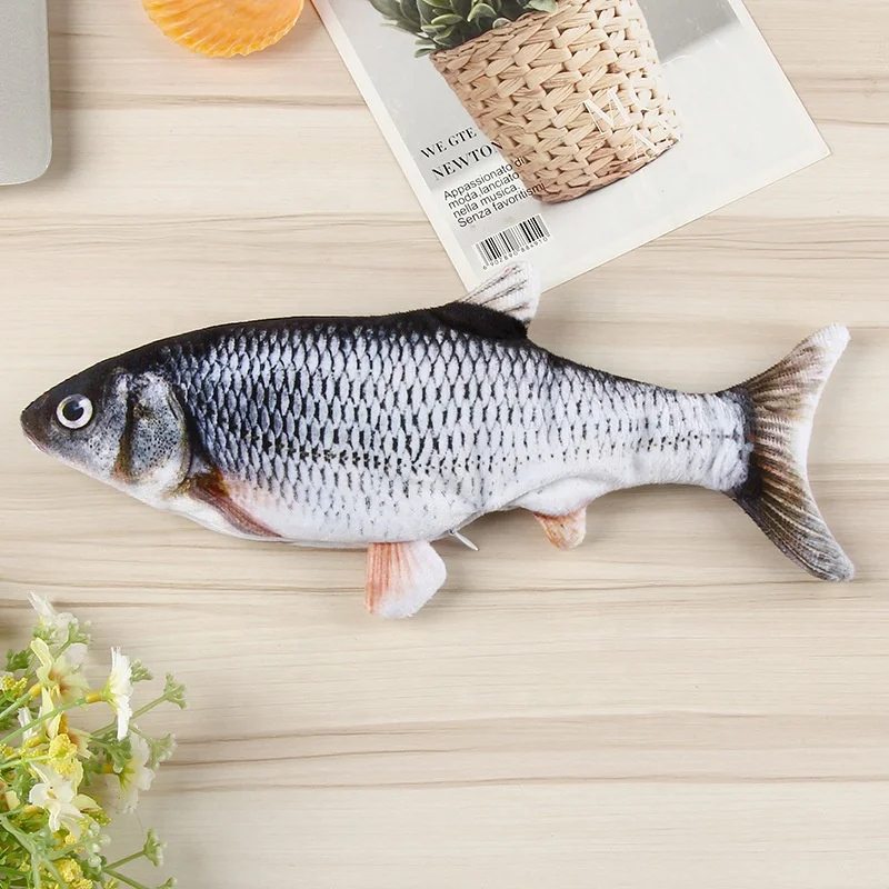  Wholesale Amazon Best Plush Fish Toy USB Electric Simulation Doll Interactive Floppy Cat electric