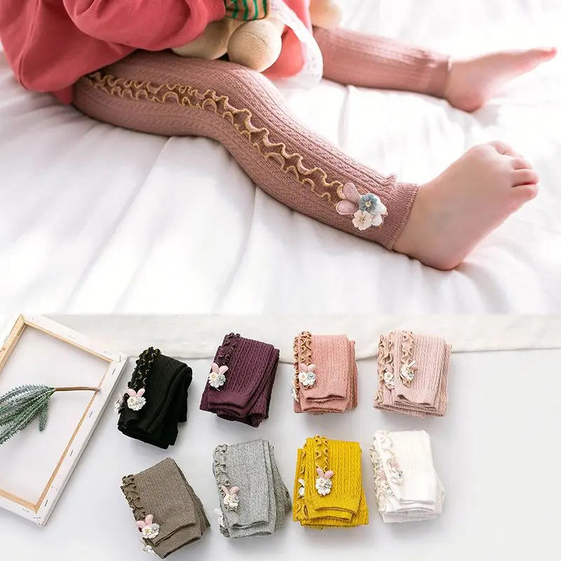 
lyc-3830 Baby Autumn Winter Tights Hot Baby Toddler Kid Girl Ribbed Stockings Cotton Warm Pantyhose Solid Candy Color Tight 0-8Y 