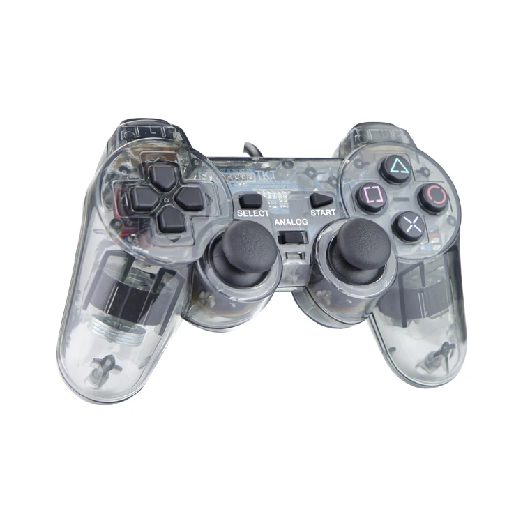 Прозрачный проводной джойстик для Playstation 2 контроллер PS2 Dual Shock Двойной