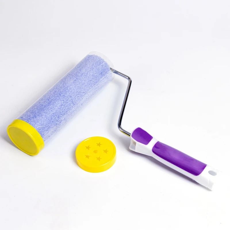 professional paint roller 9inch purple two-color rubber handle china