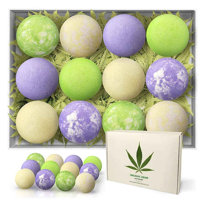 Лидер продаж на Amazon, органические Бомбочки для ванны, подарочный набор, бомбочка для ванны с эфирным маслом Cbd из семян Fizzies 100 мг