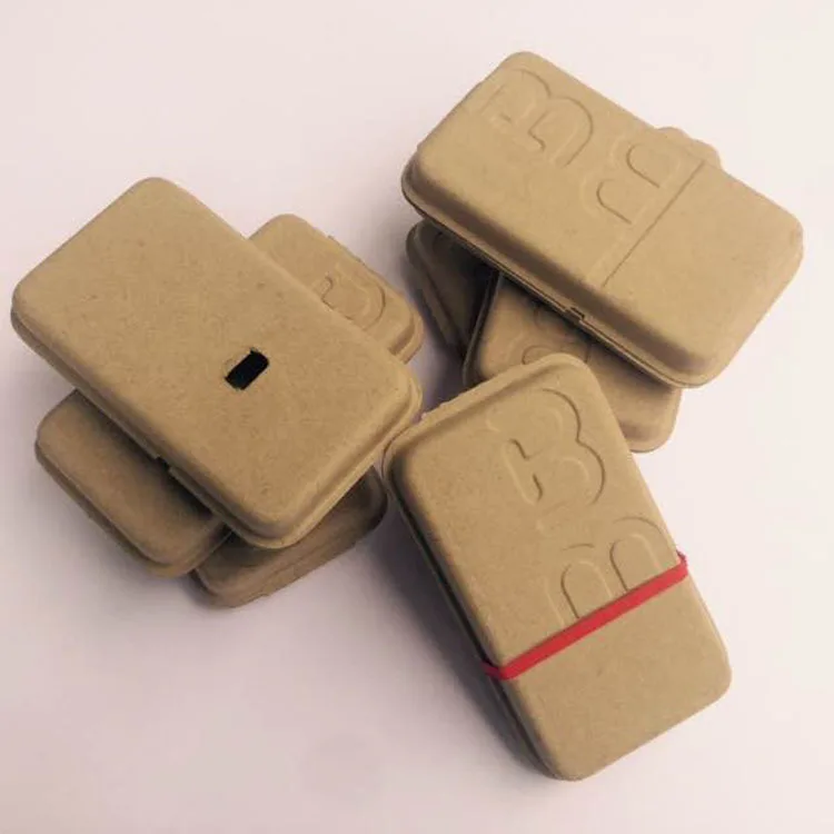 Customized recycled paper pulp molded dry press box insert for cosmetics packaging paper pulp tray