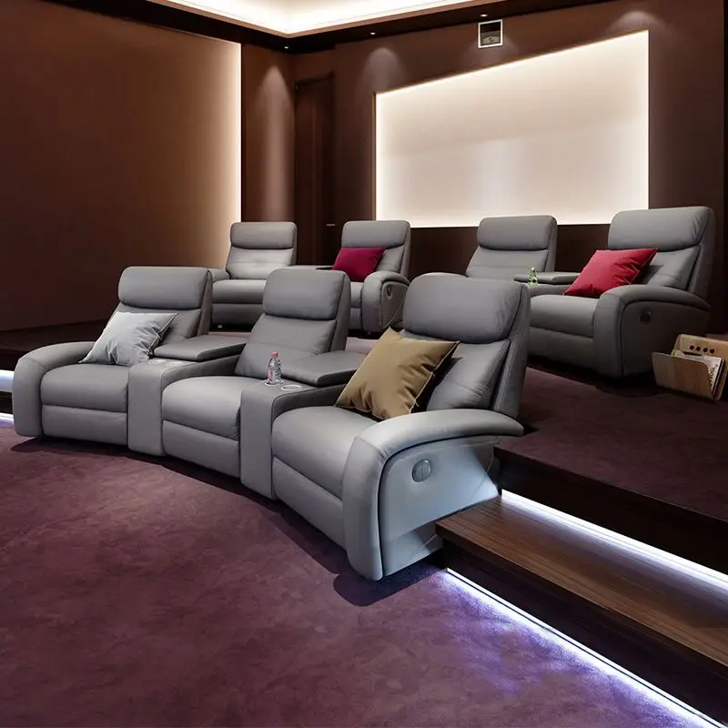 Italy Leather Living Room  Stretch  Recliner Sofa Bed Furniture Video Room Sofa Muebles De Sala Sofa Set