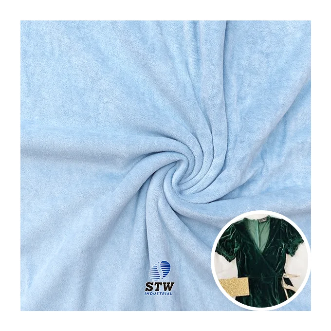 China Manufactory Solid 75%cotton 25%polyester 210gsm Cvc Velour Fabric