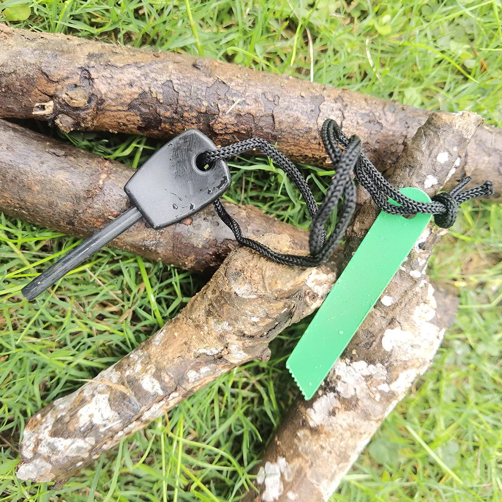 5/16 Inch Fire Starter Supplies Portable Mini Emergency Premium Survival Gear Firestick Firesteel with Green Striker