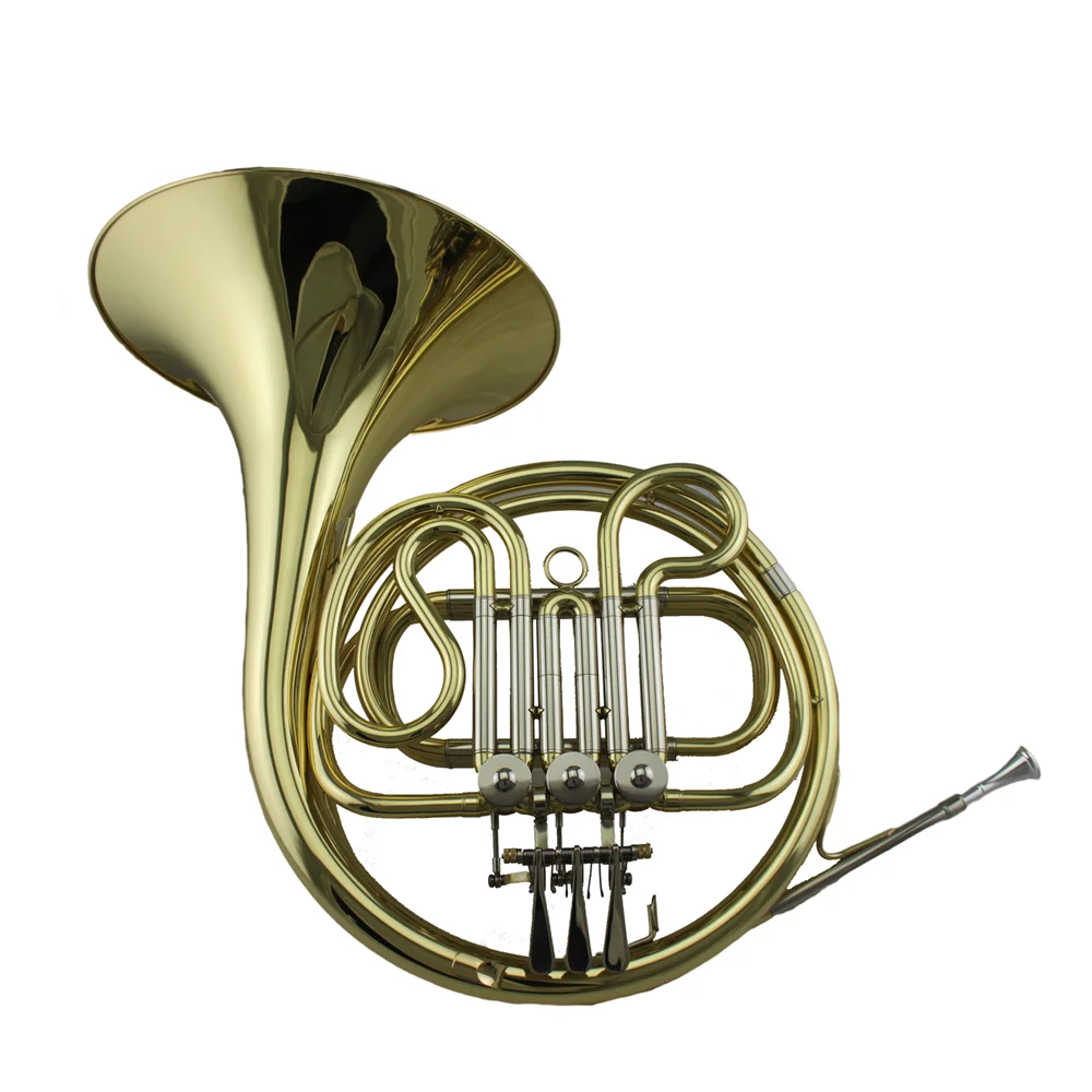 French Horn F key  Gold lacquer Brass body Cupronickel tuning pipe