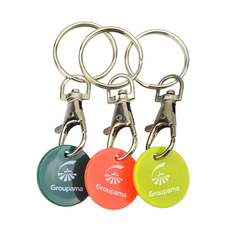 Дешевая металлическая и пластиковая корзина для покупок на заказ держатель монет брелок