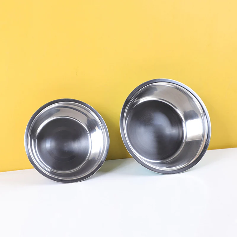 New stainless steel printing pet feeder  creative non-slip cat and dog food bowl pet water bowl cute dog paw bowl