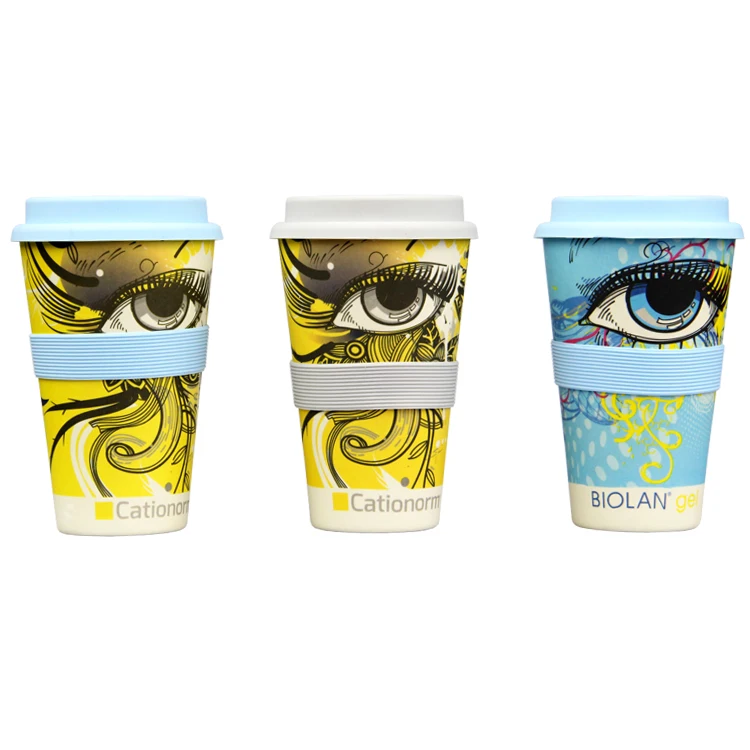 
420 мл, оптовая продажа, прочная кофейная чашка из бамбукового волокна 