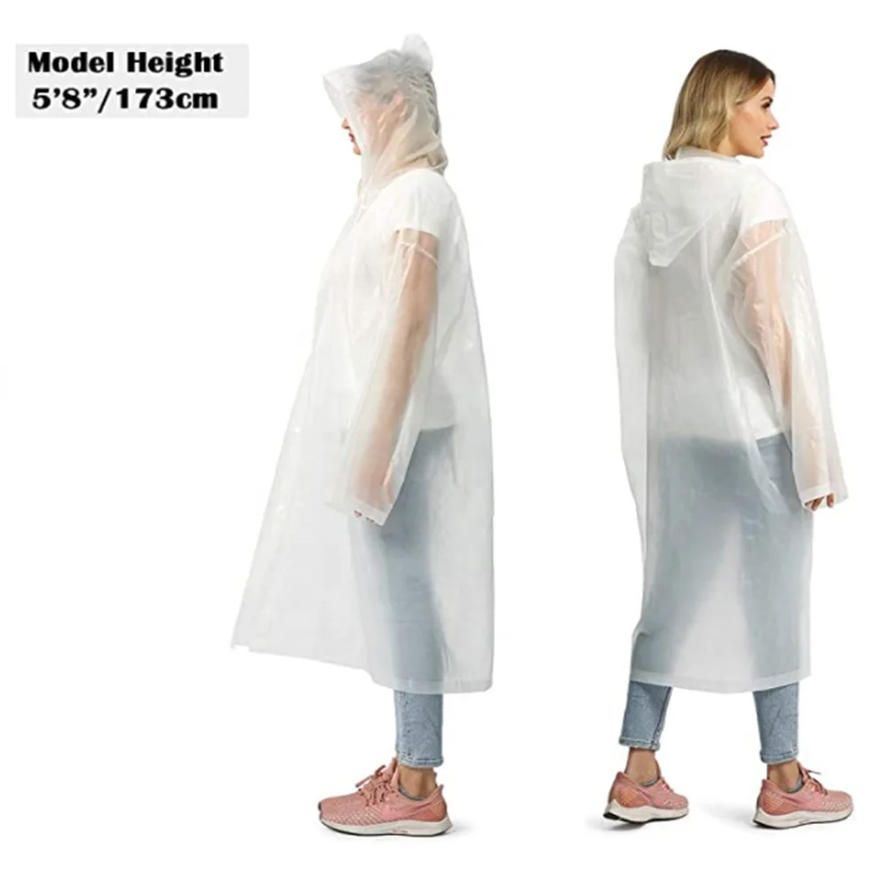 
Raincoat with Hood and Elastic Cuffs, Reusable Poncho Portable EVA RAINWEAR Women Adults Men Single-person Rainwear Girls Hiking 
